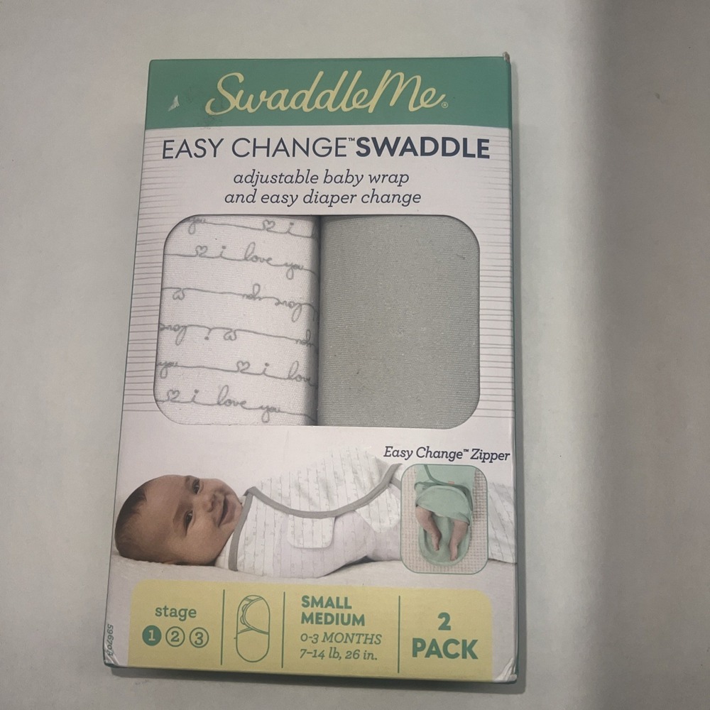 SwaddleMe by Ingenuity Easy Change Swaddle, Size Small/Medium 2 Pack